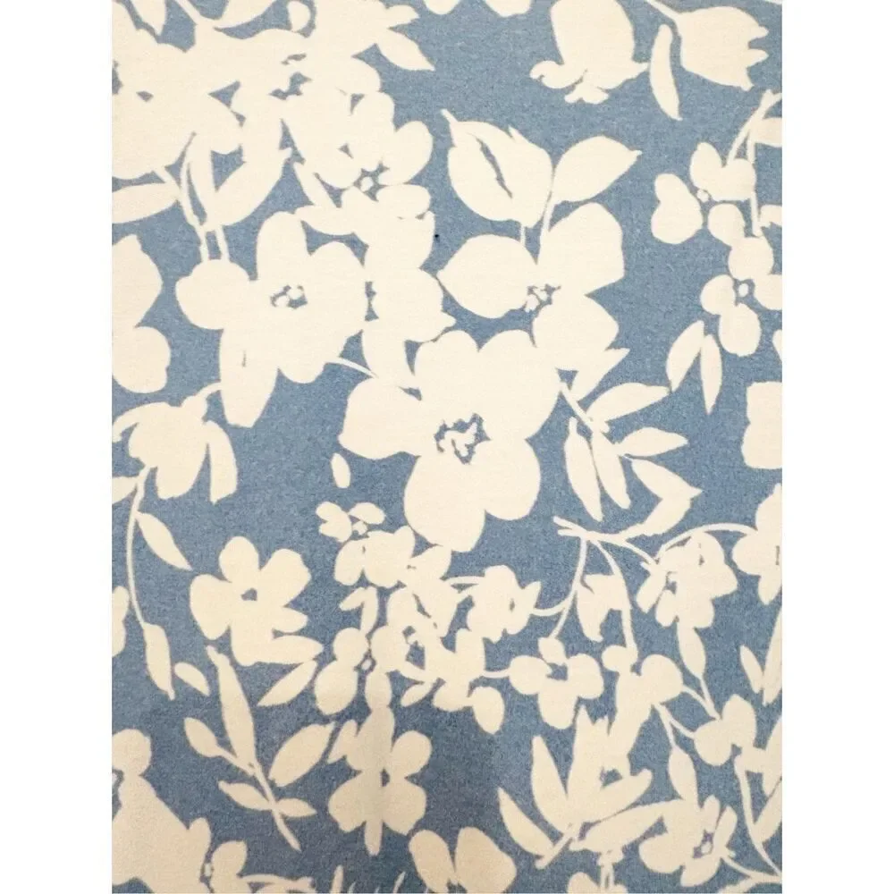 LAKE Pajama Top 100% Pima Cotton Blue Floral Size L